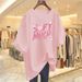 Women's Oversized Cotton T-Shirt Soft Breathable Casual Top with Letter Print for Summer Streetwear And Daily Wear_ecoleips.com