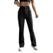 Voya 2026 New Women's European And American Women's Fashion Ins Street Style Slim Fit Solid Color Stretchy Flared Casual_ecoleips.com