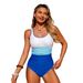 Women's Floral Color Blocked One Piece Swimsuit Sexy Vacation Suit Regular Size Polyester_ecoleips.com