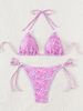 Women's Clothing Triangle Cup Printed Sexy Bikini Split Swimsuit Swimsuit_ecoleips.com