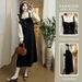 Real Shot In Stock New Large Size Spring And Autumn Two-Piece Color-Block Slimming Gentle Style Dress_ecoleips.com