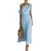 Elegant Off-Shoulder Polka Dot Dress – Flowy Sleeveless Maxi Dress With 3d Print & Elastic Waist – Women's Summer Beach To Party Dress_ecoleips.com