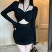 Pure Desire For Design Sense, Hollow Out Pleated Drawstring Hanging Neck Dress, Female Sexy Temperament, Slim Fit Waist Bag, Hip Short Skirt_ecoleips.com