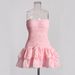 Women's Clothing Autumn Tube Top Sexy Slim Fit Ruffle Lace Edge Dress_ecoleips.com