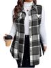 Verve Autumn Winter New Women's Fashion Plaid Sleeveless Turn-down Collar Side Pocket Shirt Vest_ecoleips.com