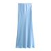 Women’s Clothing high waist double satin skirt women's spring and autumn style skirt_ecoleips.com
