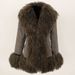 Luxury Rabbit Fur & Suede Coat – Winter Women’s Outerwear With Beach Wool Collar (XS-4XL, Brown/Grey/Black/Dark Brown/Burgundy)_ecoleips.com
