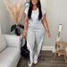 Women's Clothing Autumn Short Sleeved Trendy Street Leopard Print Color Matching High Waist Loose Trousers Suit_ecoleips.com