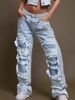 European And American Fashion High Street Heavy-duty Washed Whiskered Harem Patch Jeans Men, Distressed Slim-fit Skinny_ecoleips.com