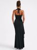 Mozision Deep V Neck Thigh High Split Maxi Dress Women Halter Sleeveless Backless Bodycon Club Party Sexy Long Dress New_ecoleips.com