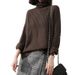 Women's Oversized Turtleneck Sweater – Chunky Knit Pullover – Korean Style Loungewear (S-XL/One Size)_ecoleips.com