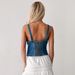 Women's Denim Tube Top With Button Detail - Stretch Cotton Bustier For Street Style Comfortable Stretch Fit_ecoleips.com
