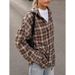American Style Vintage Vintage Plaid Shirt Women's Long Design Sense Base Plaid Loose Shirt_ecoleips.com
