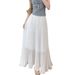 Women's Versatile Elongating Chiffon Flowing Maxi Skirt Pleated Long Skirt for New Spring Summer 2026 Style_ecoleips.com