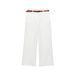 Tailored Wide-Leg Trousers With Detachable Belt – Classic Straight Cut & Cuffed Hem_ecoleips.com