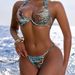 European American Printed Bikini Swimsuit Sexy Two-Piece Triangle Backless Swimwear with Underwire for Beach Vacation_ecoleips.com