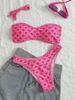 Trendy Swimwear Printed Triangle Cup Bikini Women's Tie Neck Thong Two Piece Swimsuit European American Style New_ecoleips.com