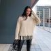 Women's Fringed Sweater Autumn Women's Thickened Loose Casual Versatile Solid Color Long-sleeved Knitted Top Women's Autumn And Winter_ecoleips.com
