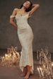 K New Square Neck Elastic Pleated Sleeveless Fishtail Suspender Long Skirt_ecoleips.com
