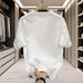 Women's Clothing Men's Loose Half Sleeved Summer Trend Daily Simple White Top_ecoleips.com