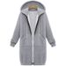 Women's Clothing European Style Plus Size Clothing, New Zip Up Cardigan, Mid Length Hooded Sweatshirt, Fleece Lined, Suitable For 200 Lbs._ecoleips.com