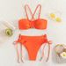 Women's Cross Neck Backless Two Piece Bikini Set Solid Color Nylon Fabric Sexy Vacation Style Regular Fit For All Seasons_ecoleips.com