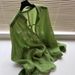 French-style High-end Green Cotton-linen Shirt For Women, Summer Thin Loose Casual Linen Shirt, Long-sleeved Sun_ecoleips.com