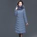 Plus Size Winter Coat Long Thermal Jacket With Detachable Faux Fur Collar & Hood, Warm Trench Coat For Mature Ladies_ecoleips.com