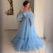 Spring New European And American Women's Clothing One Shoulder Mesh Long Sleeve Wedding Dress Large Swing Dress New_ecoleips.com