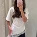 Women's Lace Patchwork T-Shirt Round Neck Short Sleeve Loose Top Style Summer Fashion Solid Color_ecoleips.com