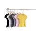 Summer New Pure Desire Wind Tight T-shirt Women's Solid Color Versatile Short-sleeved Design Waist Spice Girl Short Top_ecoleips.com