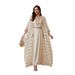 Modest Abaya Dress Women's Clothing Middle East Style Sequin Two Piece Robe Dress Polyester_ecoleips.com
