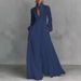 Elegant Slim-Waist Maxi Dress French-Inspired Ruffle Design Lantern Sleeves All-Season Versatility Women's Fashion_ecoleips.com