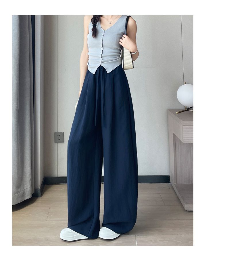 New Women's Tencel Linen Oxygen Pants Summer Thin Ice Silk Casual Loose Wide Leg Cotton And Linen Breathable Pants_ecoleips.com