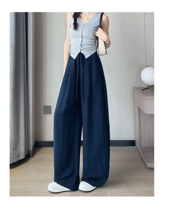New Women's Tencel Linen Oxygen Pants Summer Thin Ice Silk Casual Loose Wide Leg Cotton And Linen Breathable Pants_ecoleips.com