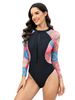 Aria Basics European And American Foreign Trade Surfing 2024 Swimming Triangle One-piece Diving Suit Long-sleeve Printed_ecoleips.com