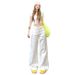 American-style Unique Open-pocket Design White Wide-leg Jeans For Women, High-waisted, Loose-fitting, Drapey_ecoleips.com