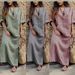 Popular New Cotton And Linen Dyed Striped Loose Dress_ecoleips.com