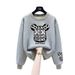 Women's Trendy Relaxed Style round Neck Cotton Sweatshirt Fleece Lined Thickened New Winter 2023 Fashion Sweatshirt_ecoleips.com