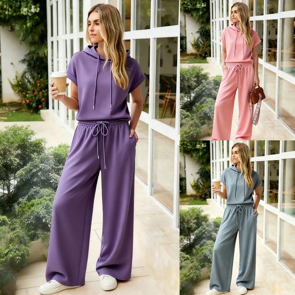 2026 Cross-Border Independent Site European And American Wo's Casual Fashion Sports Suit Long Pants Set For_ecoleips.com