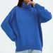 Women's Clothing Oversized High Neck Sweater - Women's Loose Fit Knit Pullover (Viscose-Spandex Blend, Classic Solid Colors)_ecoleips.com