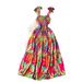 Women's Strapless Tube Top Swing Dress – Flowy Summer Vacation Printed Maxi Dress In Red/Rose Red (S/M/L/XL)_ecoleips.com