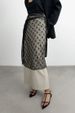 Fashionable Lace Trimmed Multi Layered Black And White Sequin Midi Skirt Novel Irregularly Tied Niche Design Trendy Women's Bottoms_ecoleips.com