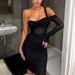 Women Figure‑Flattering Dress With Tight Silhouette & Slimming Ruched Details_ecoleips.com