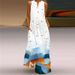Elegant Sleeveless Women Dress Summer Vintage Print Loose Long Maxi Dresses Lady V Neck Pocket Sundress Femme Vestido Plus Size_ecoleips.com