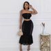 2025 Spring New Sexy Strapless High Waist Crop Top Bodycon Mermaid Dress Set For Women_ecoleips.com