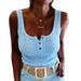 Women's Sexy Casual U Neck Vest Top Solid Color Spring/Summer New_ecoleips.com