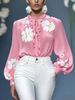 Women's Long Sleeve Loose Printed Shirt Top Blouse New_ecoleips.com