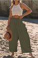 2026 European And American Women's Clothing Elastic Waist Pleated High Waist Wide Leg Pants Loose Casual Cotton And Linen Trousers_ecoleips.com