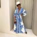 Women's Elegant V Neck Button Down Printed Full Skirt Dress Spring Summer New Style Relaxed Everyday Wear Comfortable Feshion_ecoleips.com